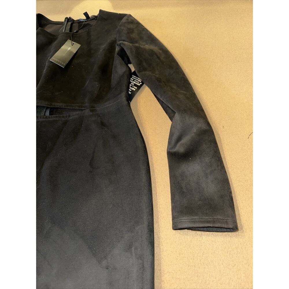 NWT BCBG MAXAZRIA Whitley Knit Faux Suede Midi Dress Cutout SIZE Large MSRP $268 - Picture 2 of 5